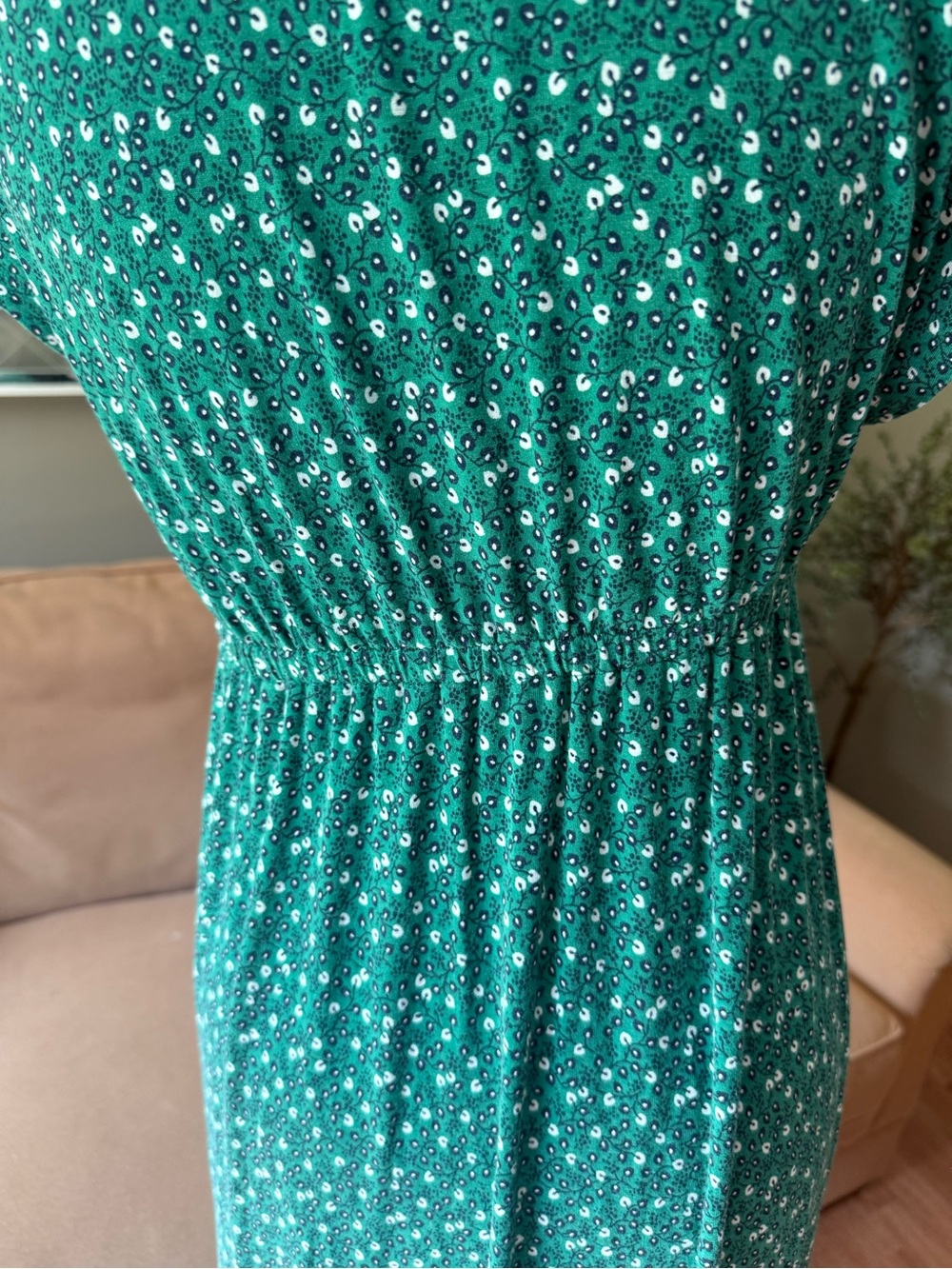 Women's Green Floral V-Neck Maxi Dress Amazon XS - Picture 6 of 8